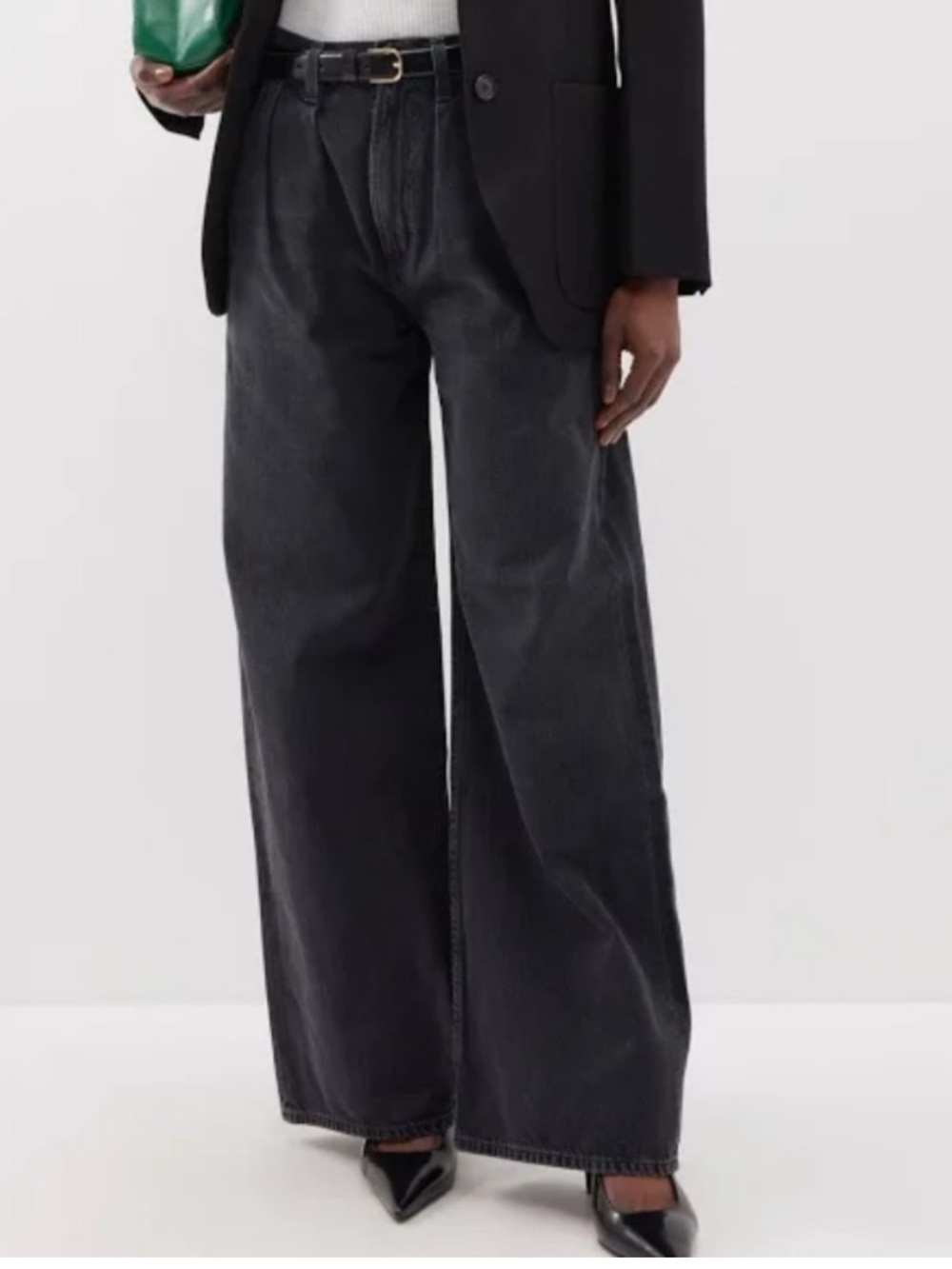 NWT Citizens Of Humanity Jeans Maritzy Trouser Pleated in Prophecy Black - Picture 5 of 13